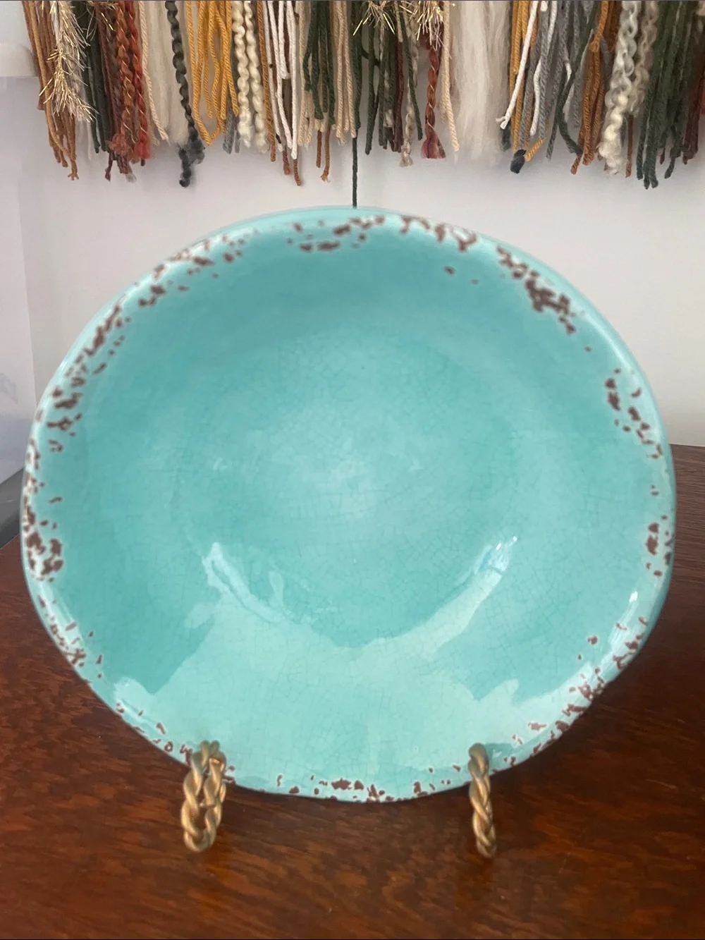 Aqua blue rustic bowls set of 4